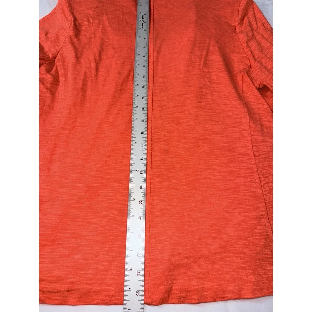 Chico's lightweight orange/coral open-front blazer/cardigan Size L